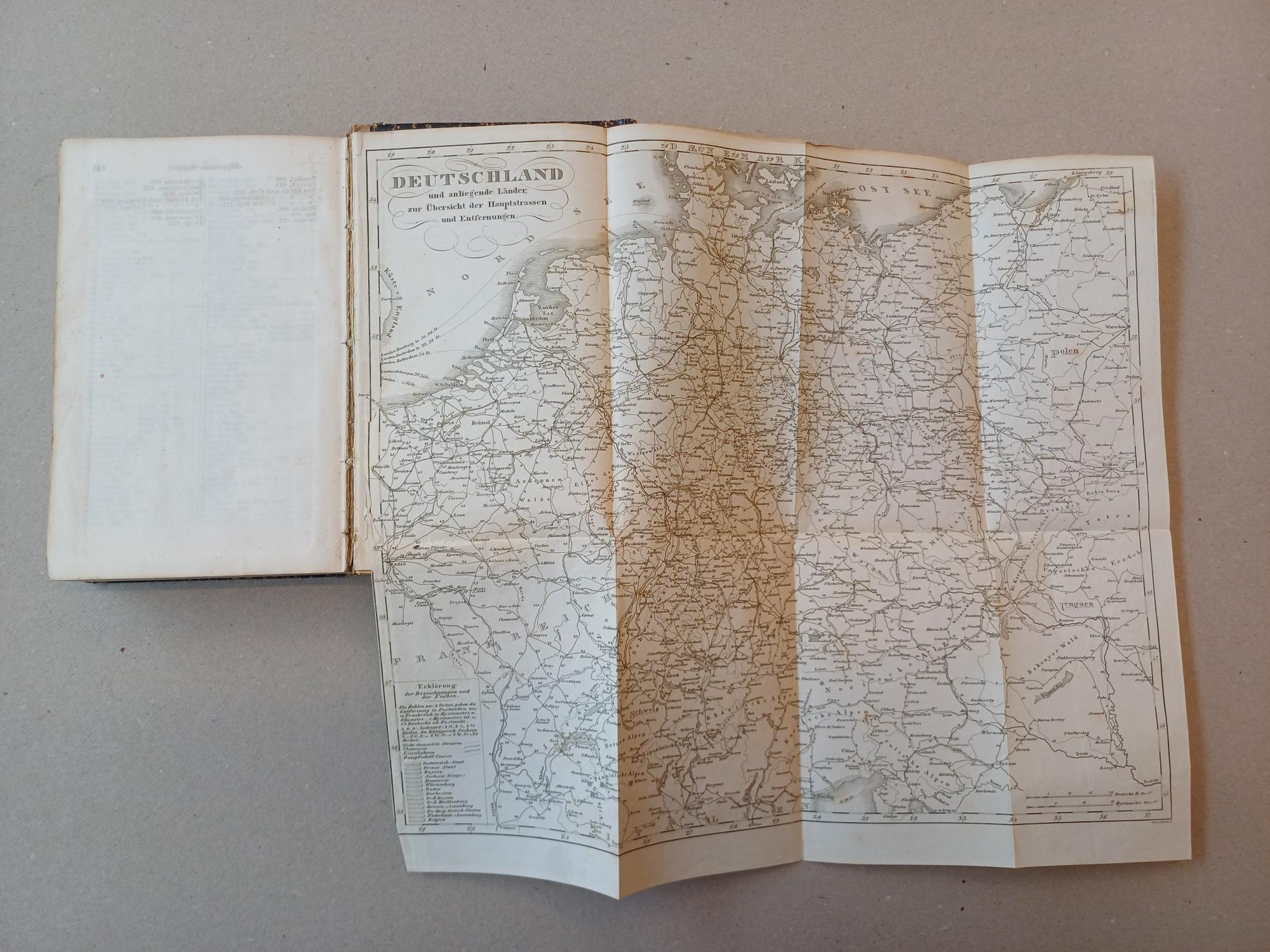 Ernst Frster - Handbuch fr Reisende in Deutschland. Zweite vermehrte Auflage. Mit 15 Eisenbahnkarten, 13 Stdteplne und 1 Karte von Deutschland.