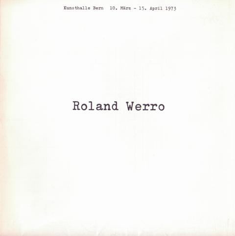 Werro, Roland - Huber, Carlo. - Roland Werro