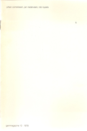 gamm(a). - Rob Nypels; Johan Cornelissen; Jan Nederveen.