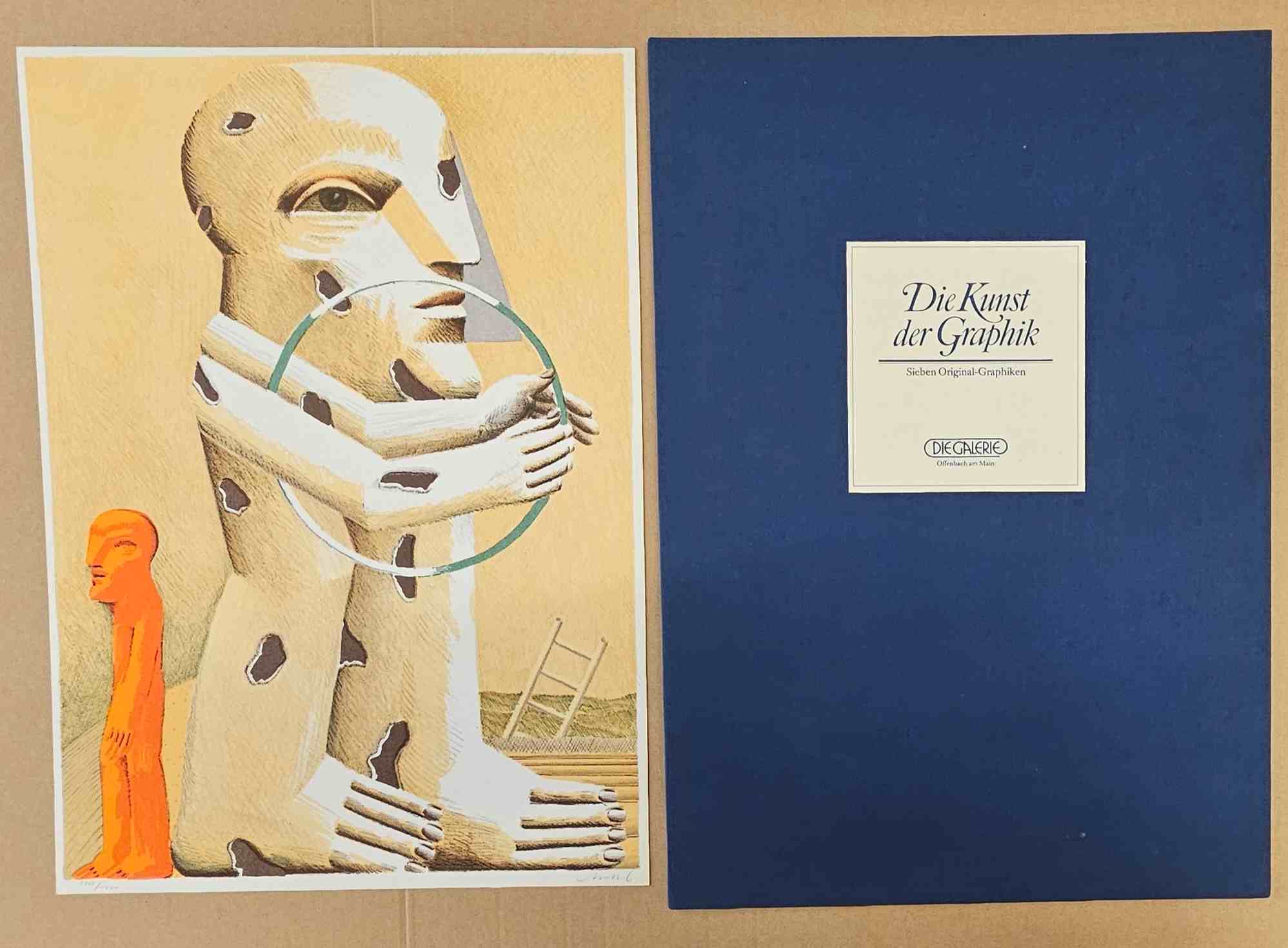 Volker, Huber. - Die  Kunst der Graphik. Sieben Original-Graphiken in unterschiedlichen Techniken.