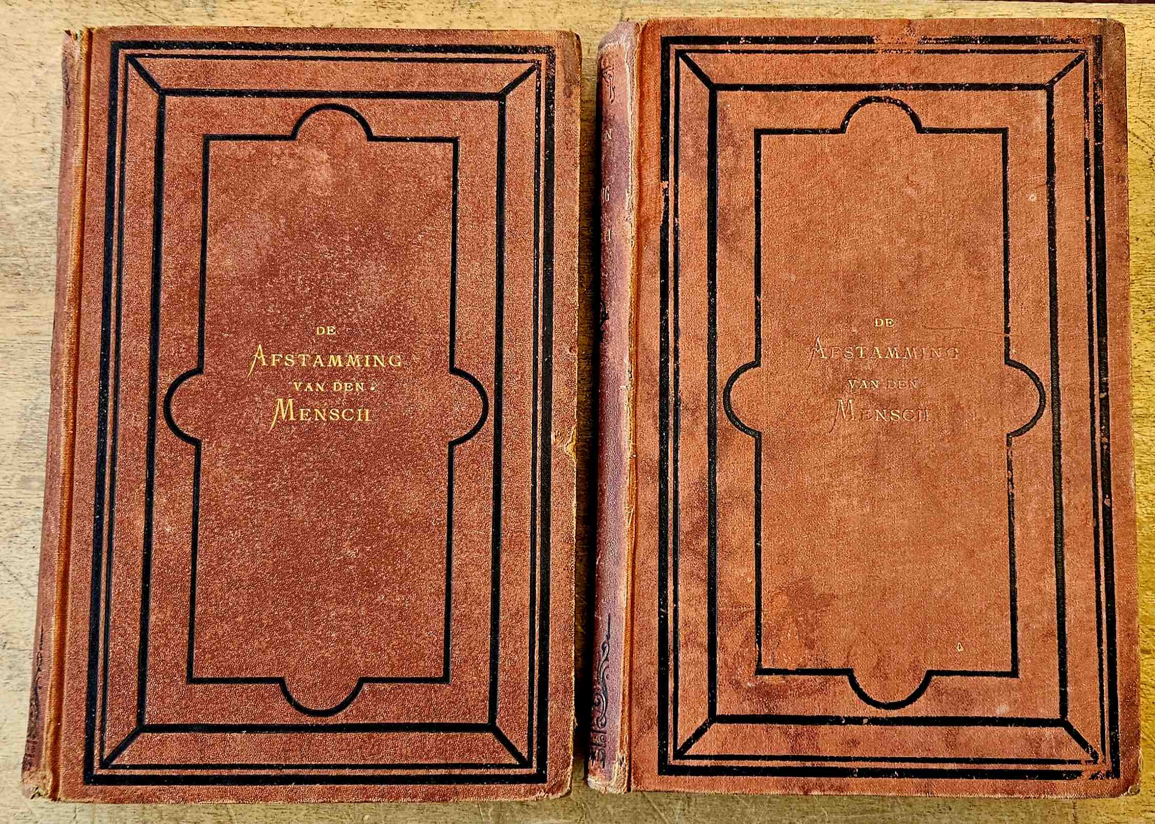 Darwin, Charles;  H. Hartog Heijs van Zouteveen (vert.) - De afstamming van den mensch, en de seksueele teeltkeus.- Eerste en tweede deel