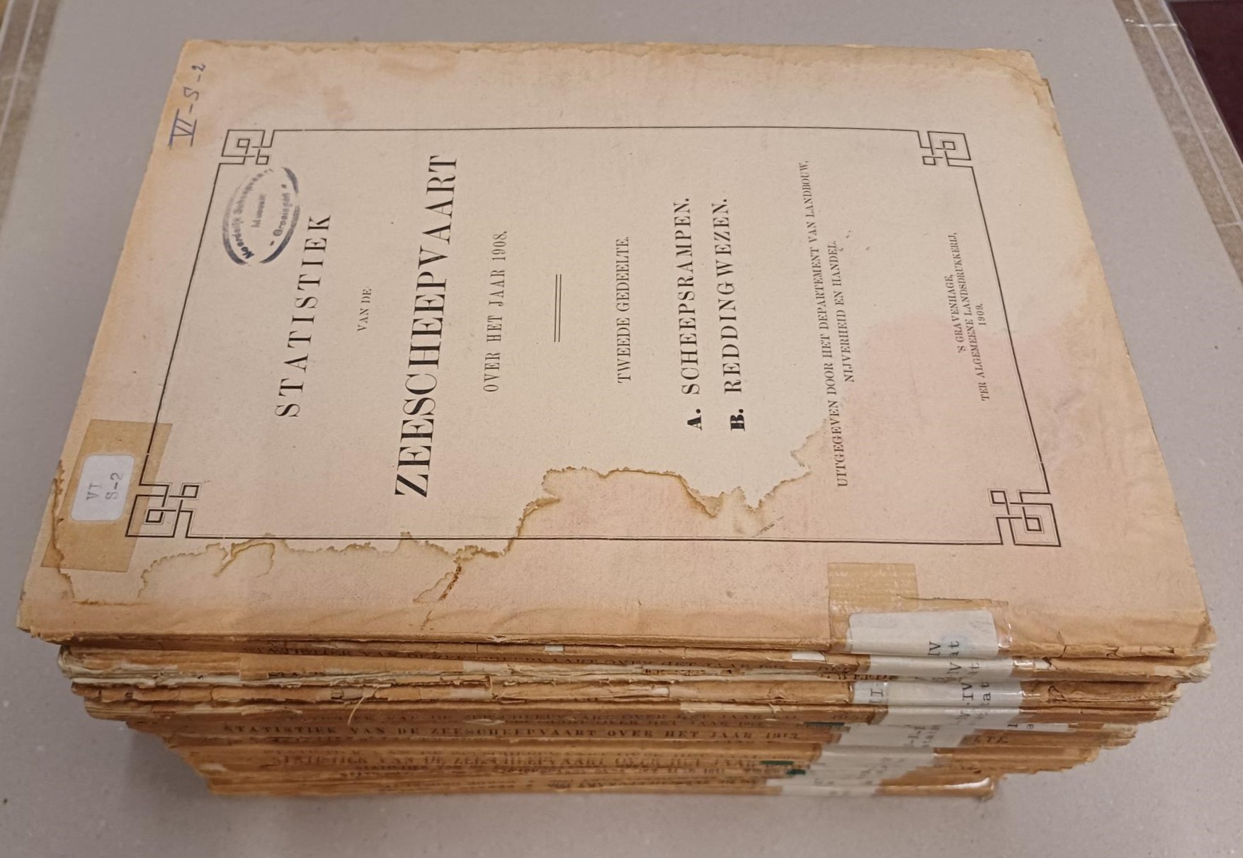  - Statistiek van de zeescheepvaart over het jaar 1908, 1910-1915