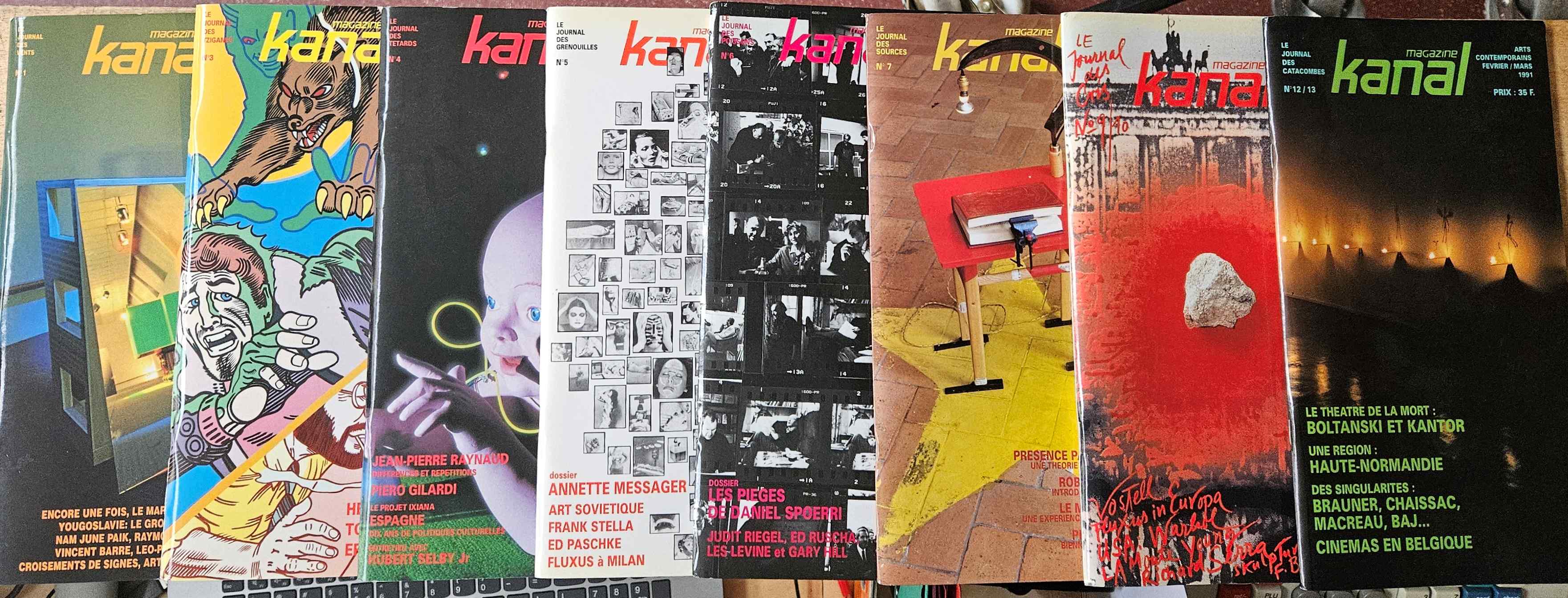  - Magazine Kanal. Le journal des vents [and other subtitles]. Arts Contemporains Mensuel. No.1,3,4,5,6,7,9/10,12/13 (together 10 issues in 8 volumes).