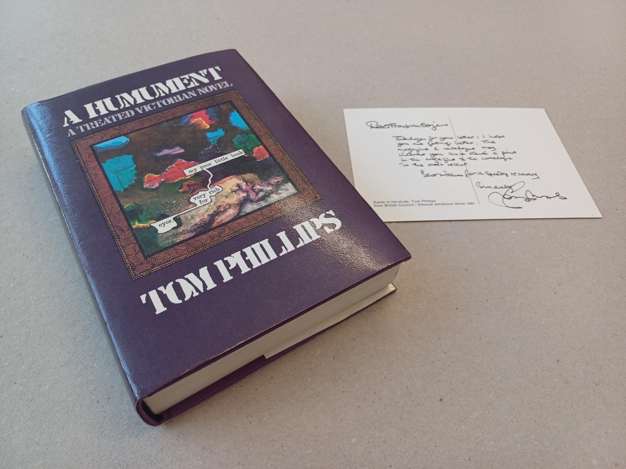 Phillips, Tom - A Humument. A Treated Victorian Novel FIRST EDITION + SIGNED CARD
